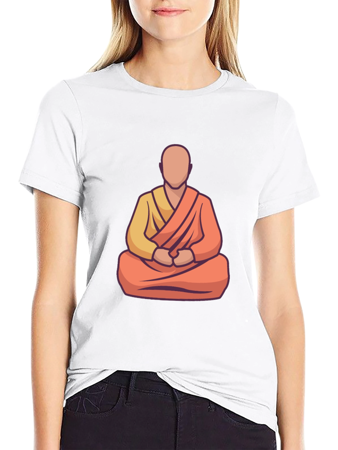 Zen Monk Graphic Tee - Black Casual T-Shirt