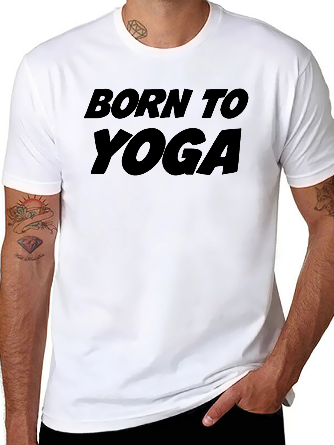 Born To Yoga Black Graphic Tee