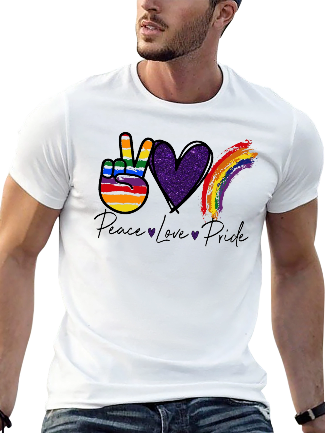 Peace Love Pride Graphic T-Shirt