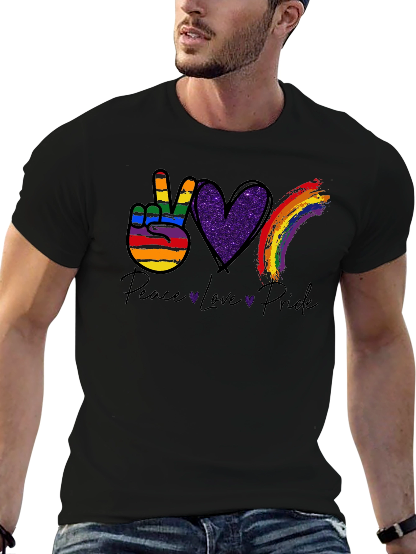 Peace Love Pride Graphic T-Shirt