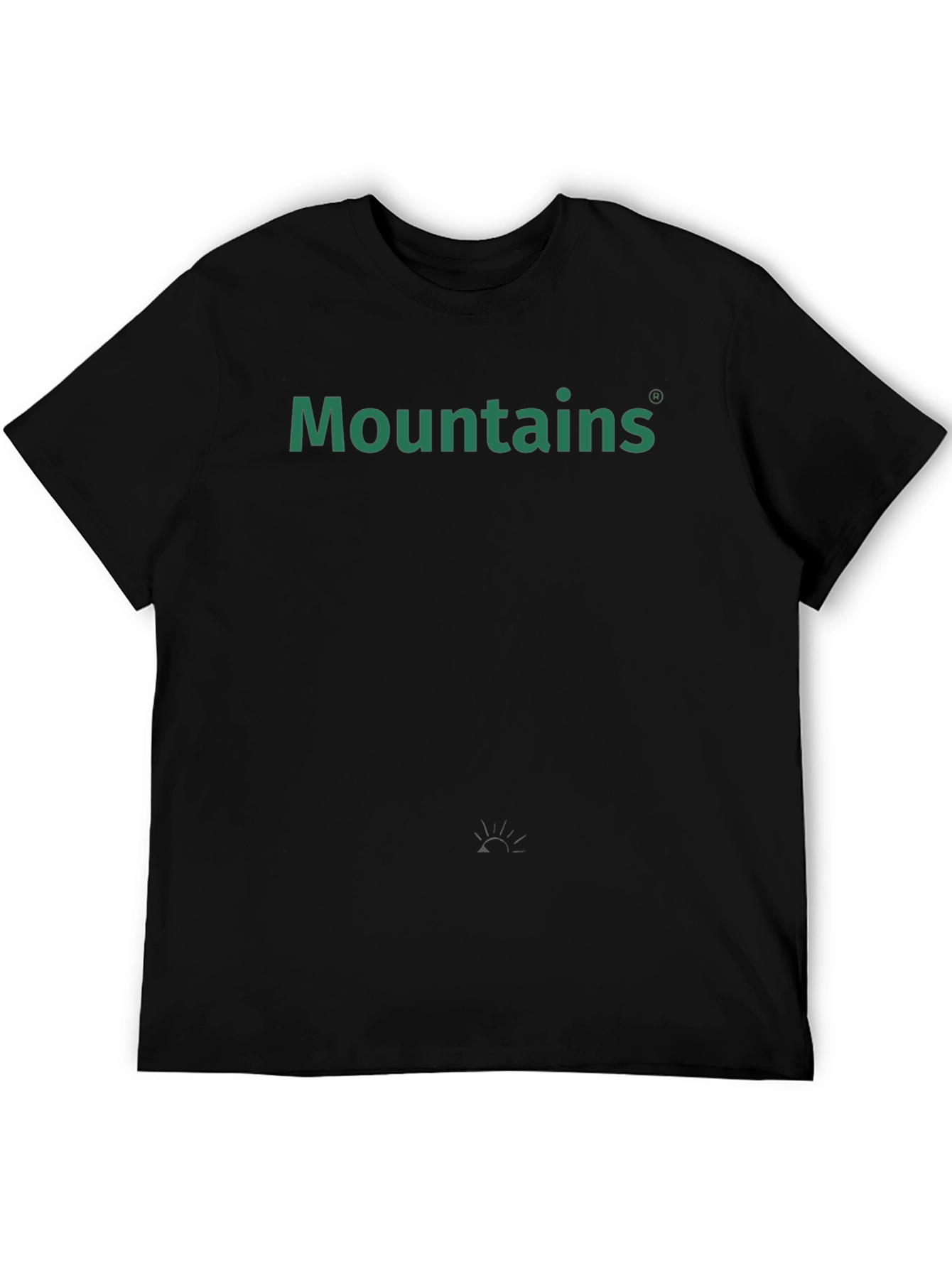 Mountains Graphic Tee - Black Cotton Casual T-Shirt