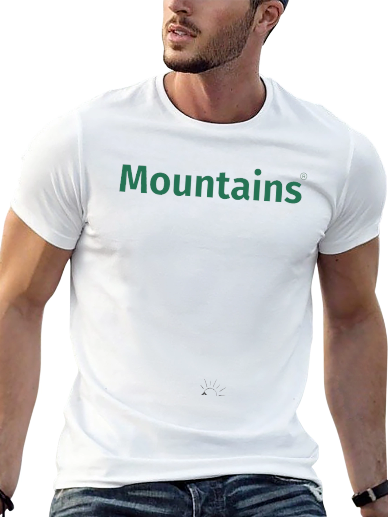 Mountains Graphic Tee - Black Cotton Casual T-Shirt