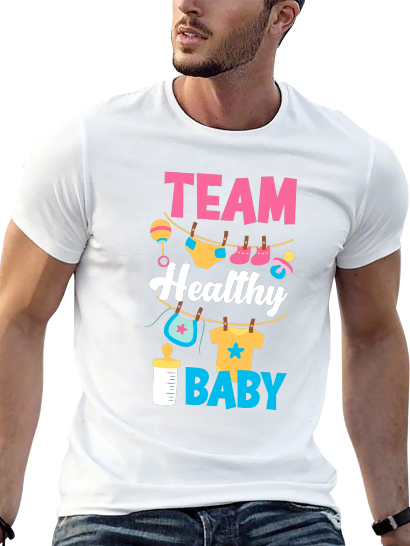 Team Healthy Baby Gender Reveal T-Shirt