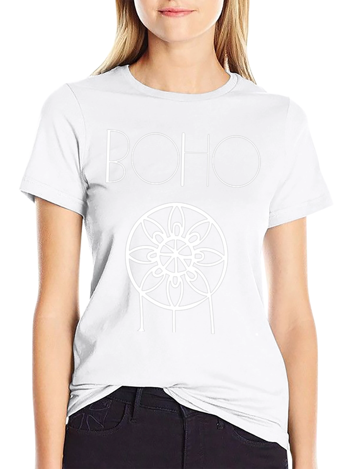 Boho Mandala Graphic Black T-Shirt