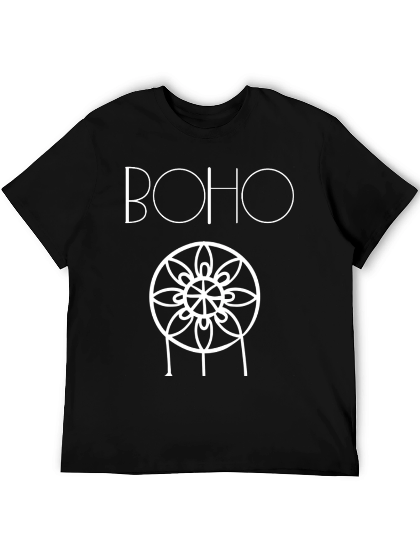 Boho Mandala Graphic Black T-Shirt