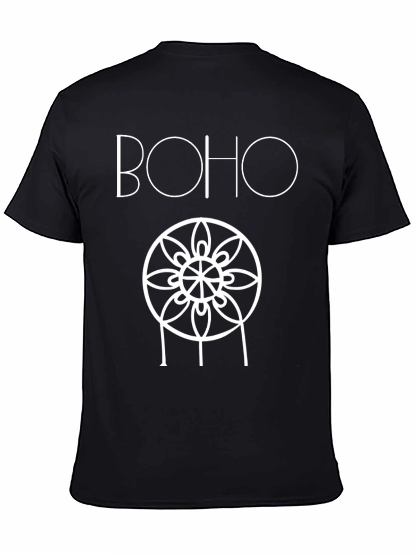 Boho Mandala Graphic Black T-Shirt