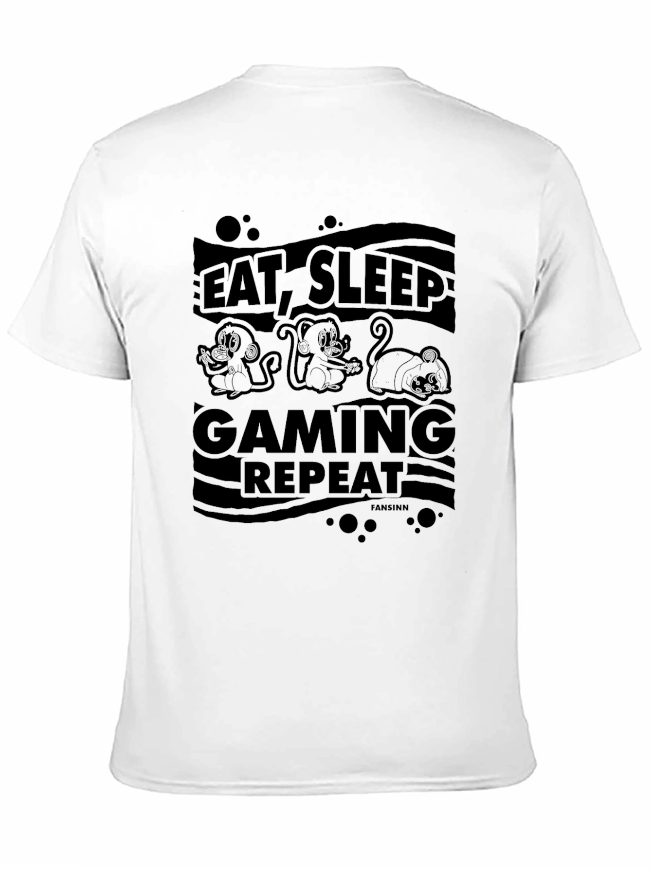 Eat Sleep Gaming Repeat Graphic Tee - Black