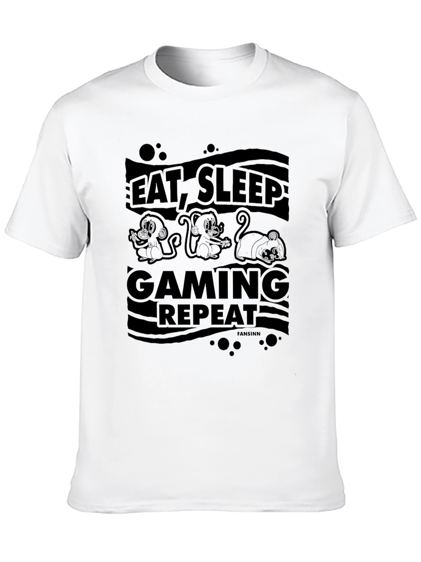 Eat Sleep Gaming Repeat Graphic Tee - Black