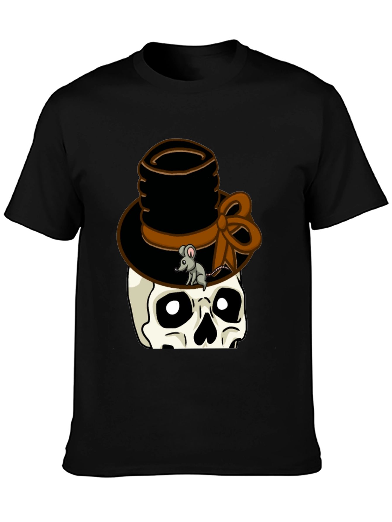 Skull with Top Hat Graphic Tee - Unique Design