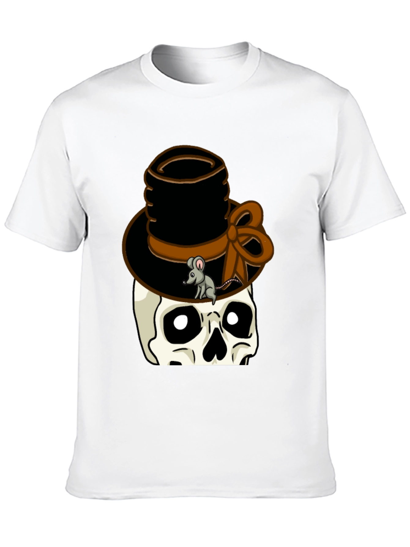 Skull with Top Hat Graphic Tee - Unique Design