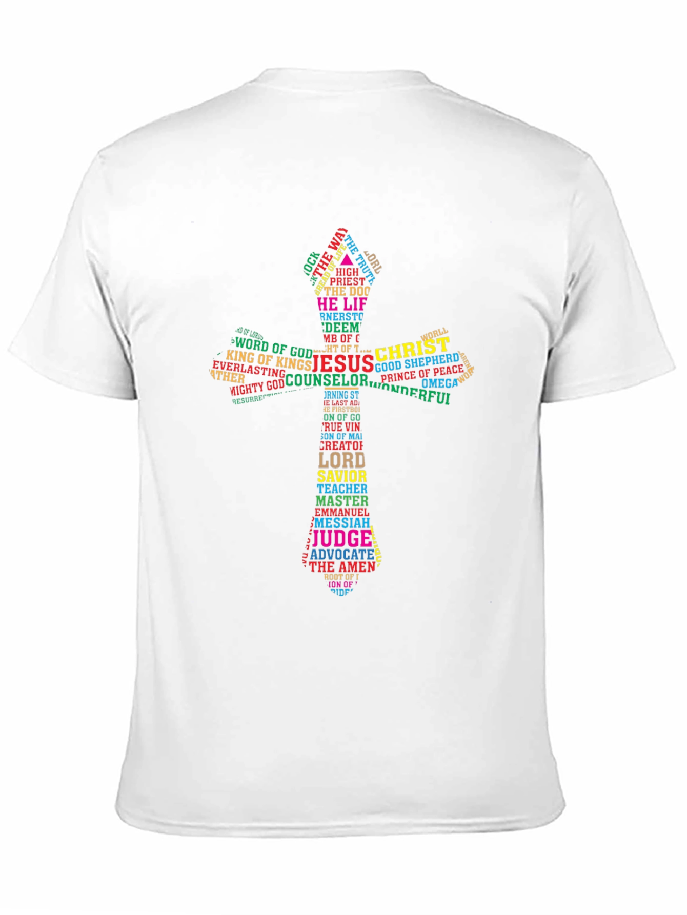 Faith Cross Word Art T-Shirt - Christian Apparel