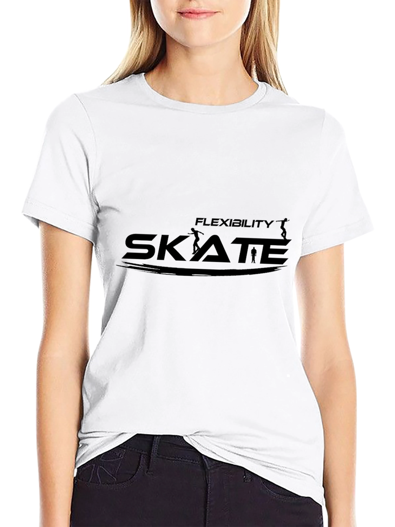 Skateboarding Flexibility Black T-Shirt