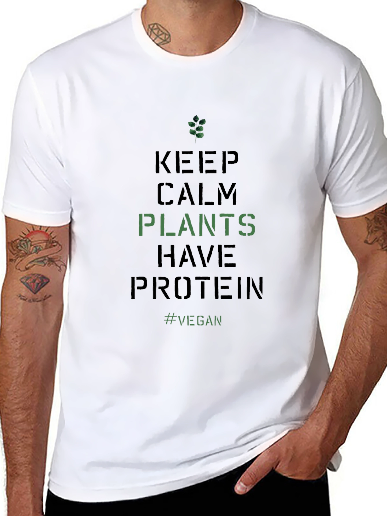Vegan Protein T-Shirt - Keep Calm Plants Have Protein
