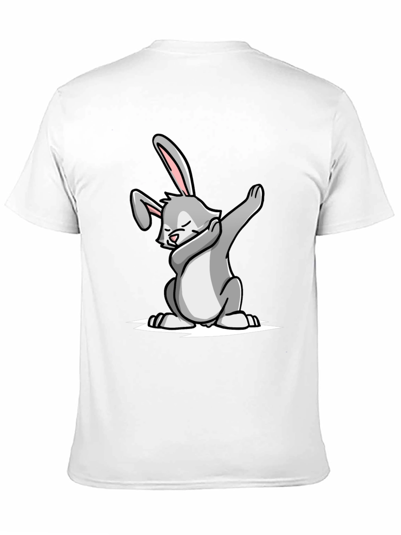 Dabbing Bunny Graphic Tee - Black Cotton T-Shirt