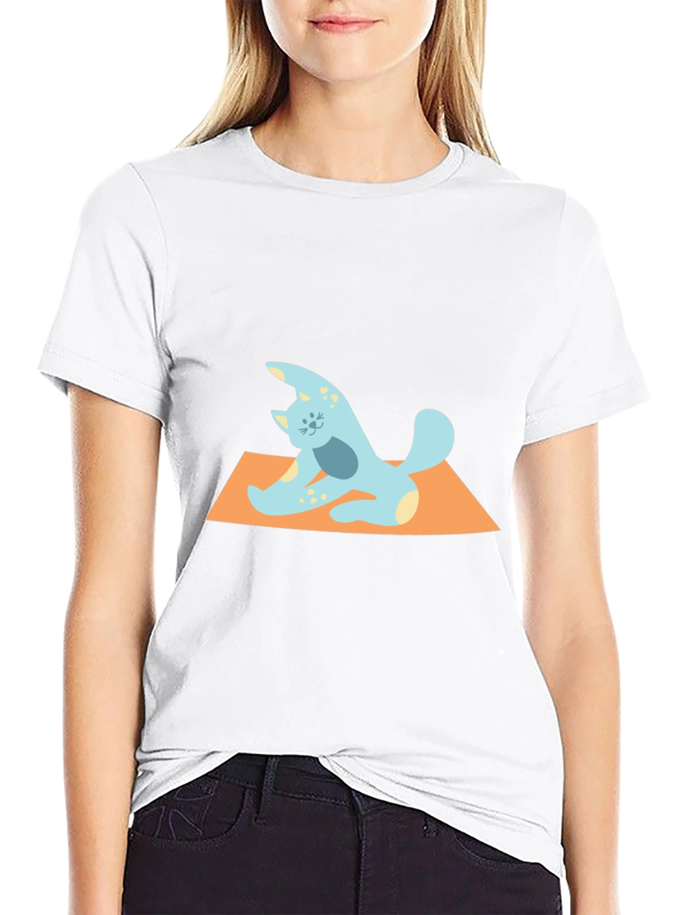 Yoga Cat T-Shirt - Mens Black Tee