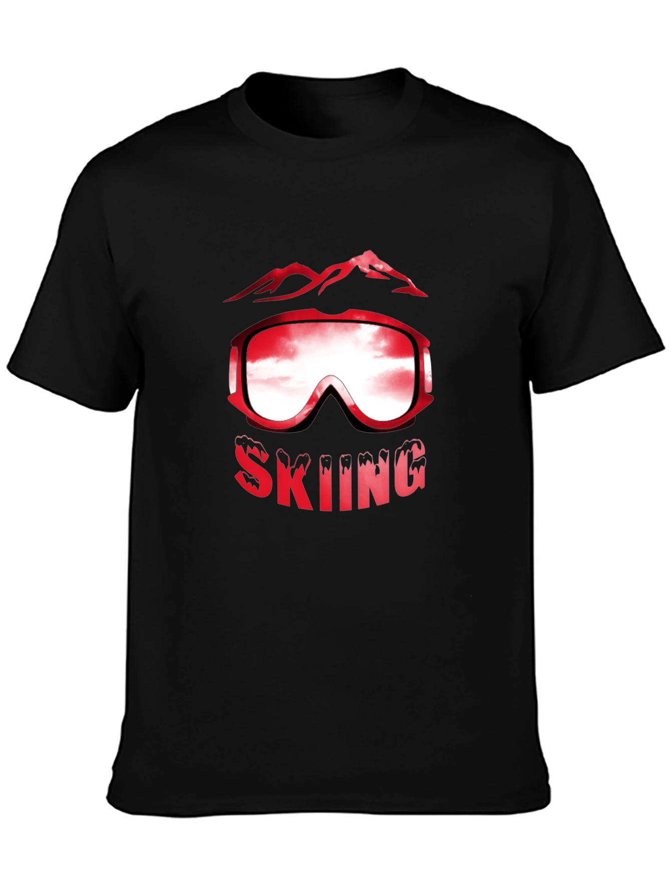 Skiing Graphic T-Shirt - Mountain Goggles Design