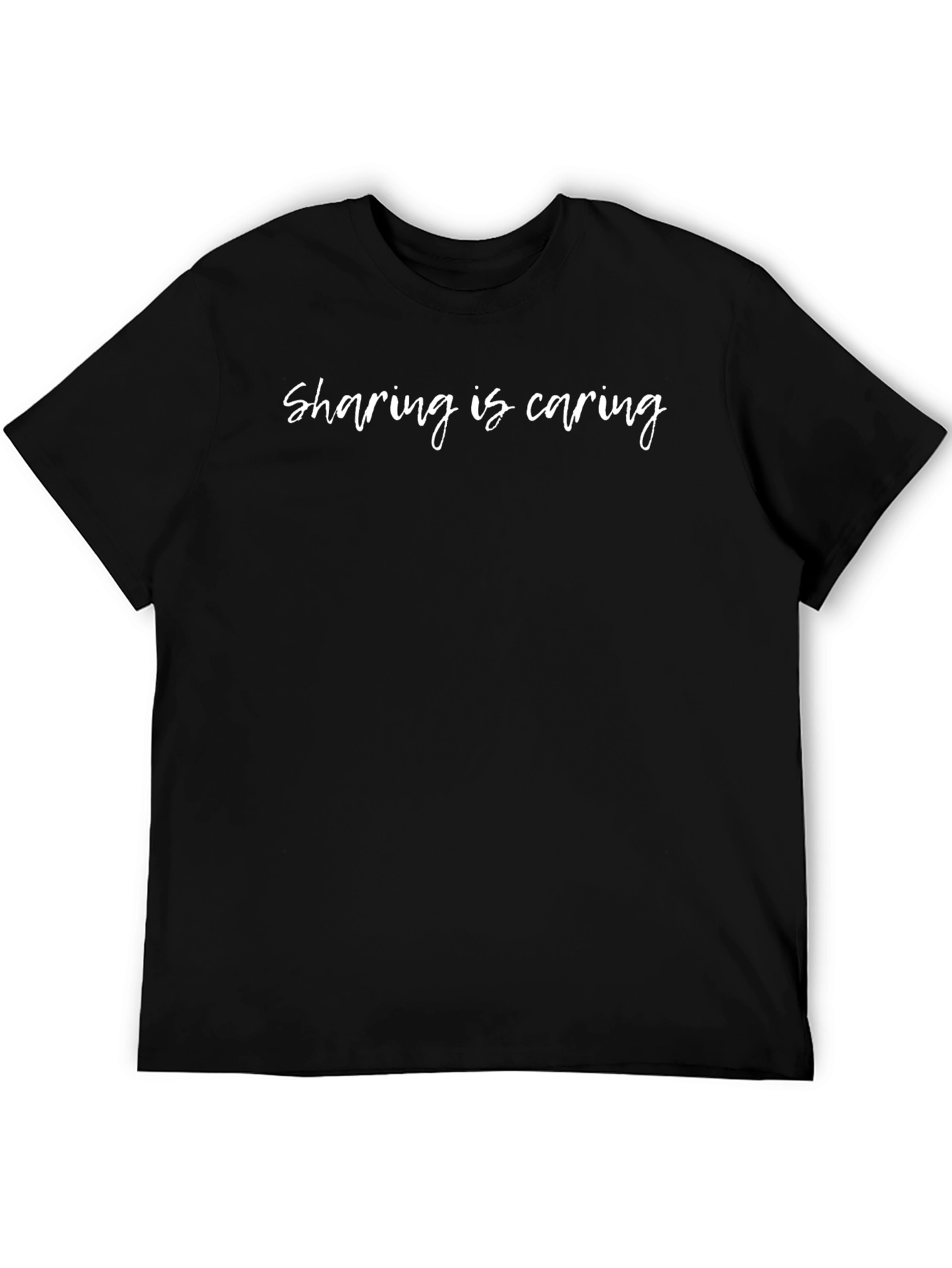 Sharing is Caring Black Graphic Tee