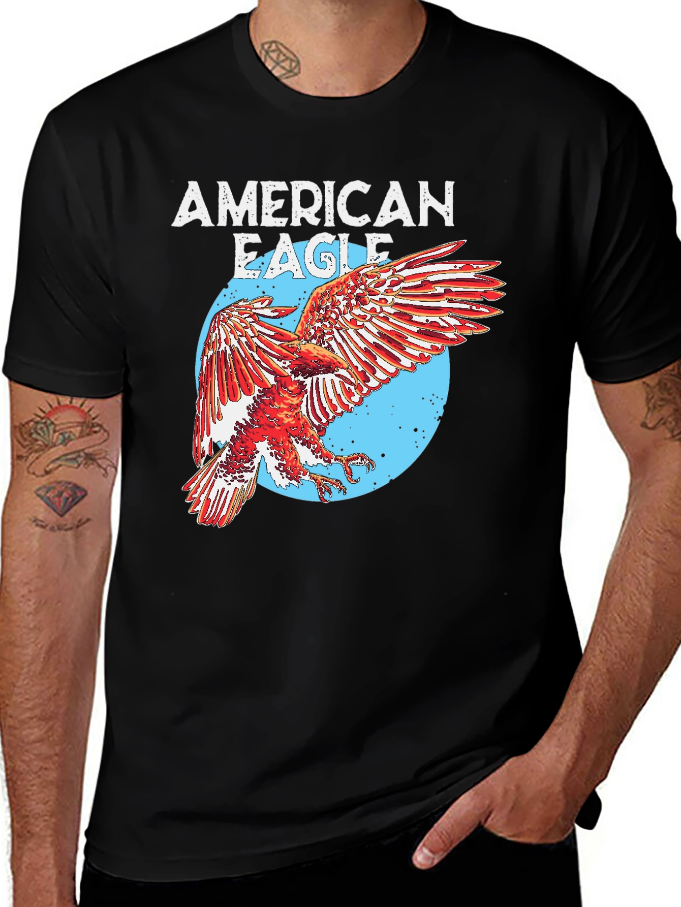 American Eagle Graphic Print Mens T-Shirt
