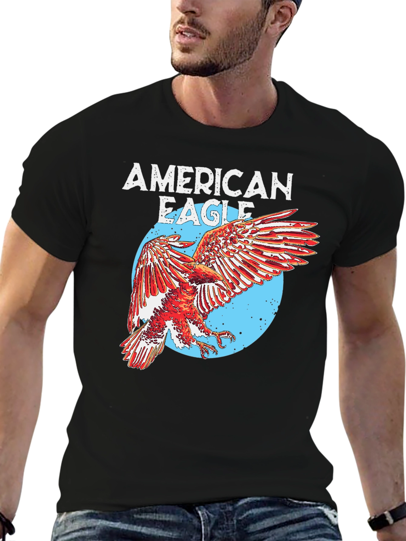 American Eagle Graphic Print Mens T-Shirt