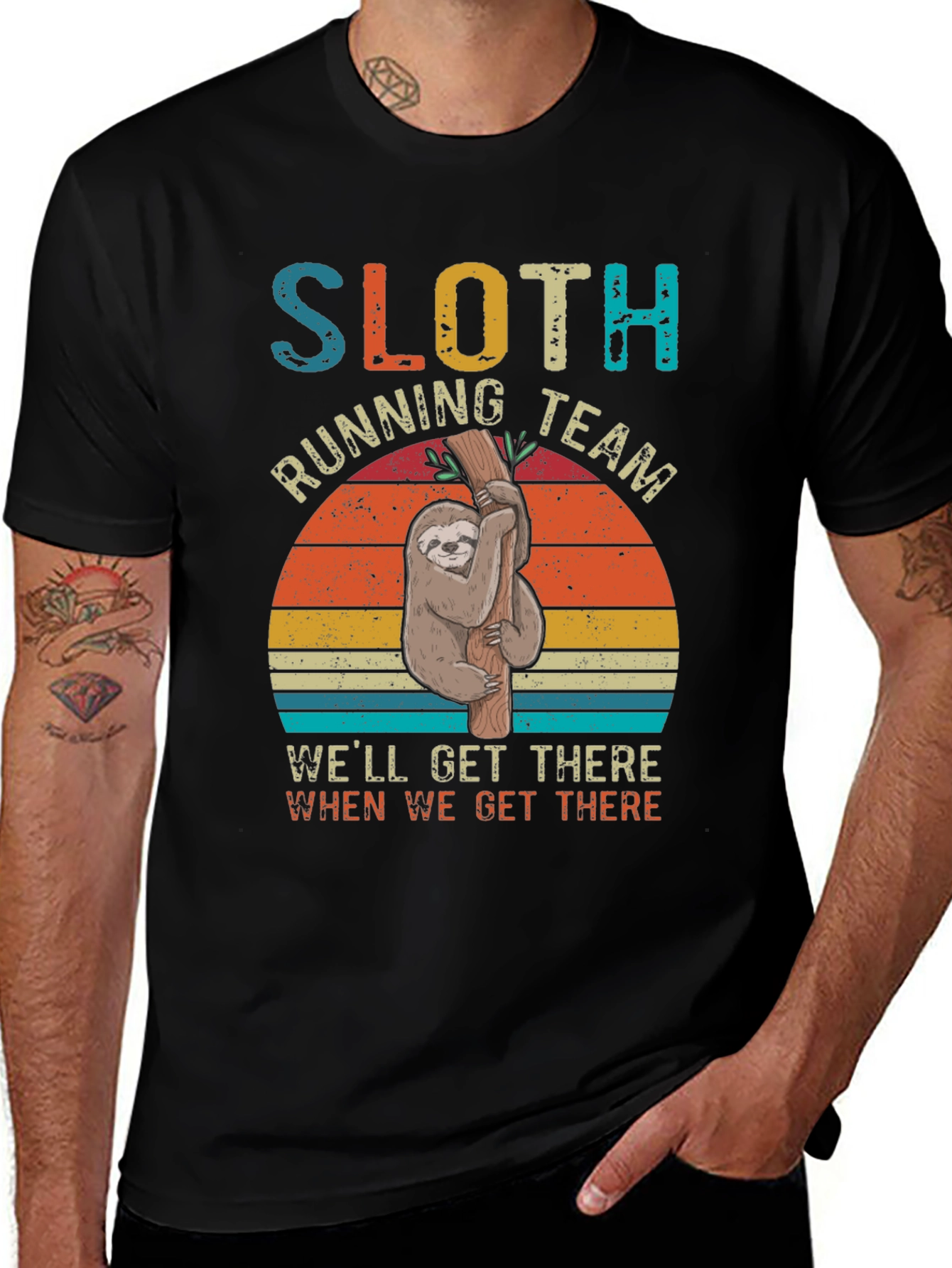 Sloth Running Team T-Shirt - Well Get There Slow!