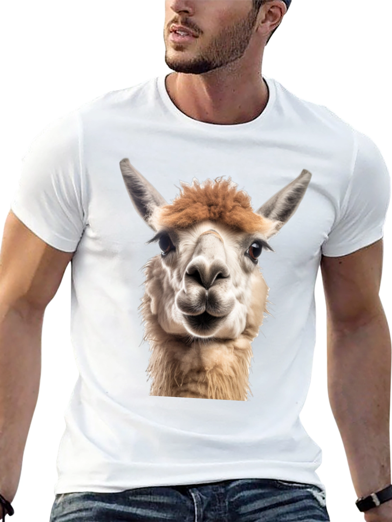 Alpaca Face Graphic Black T-Shirt