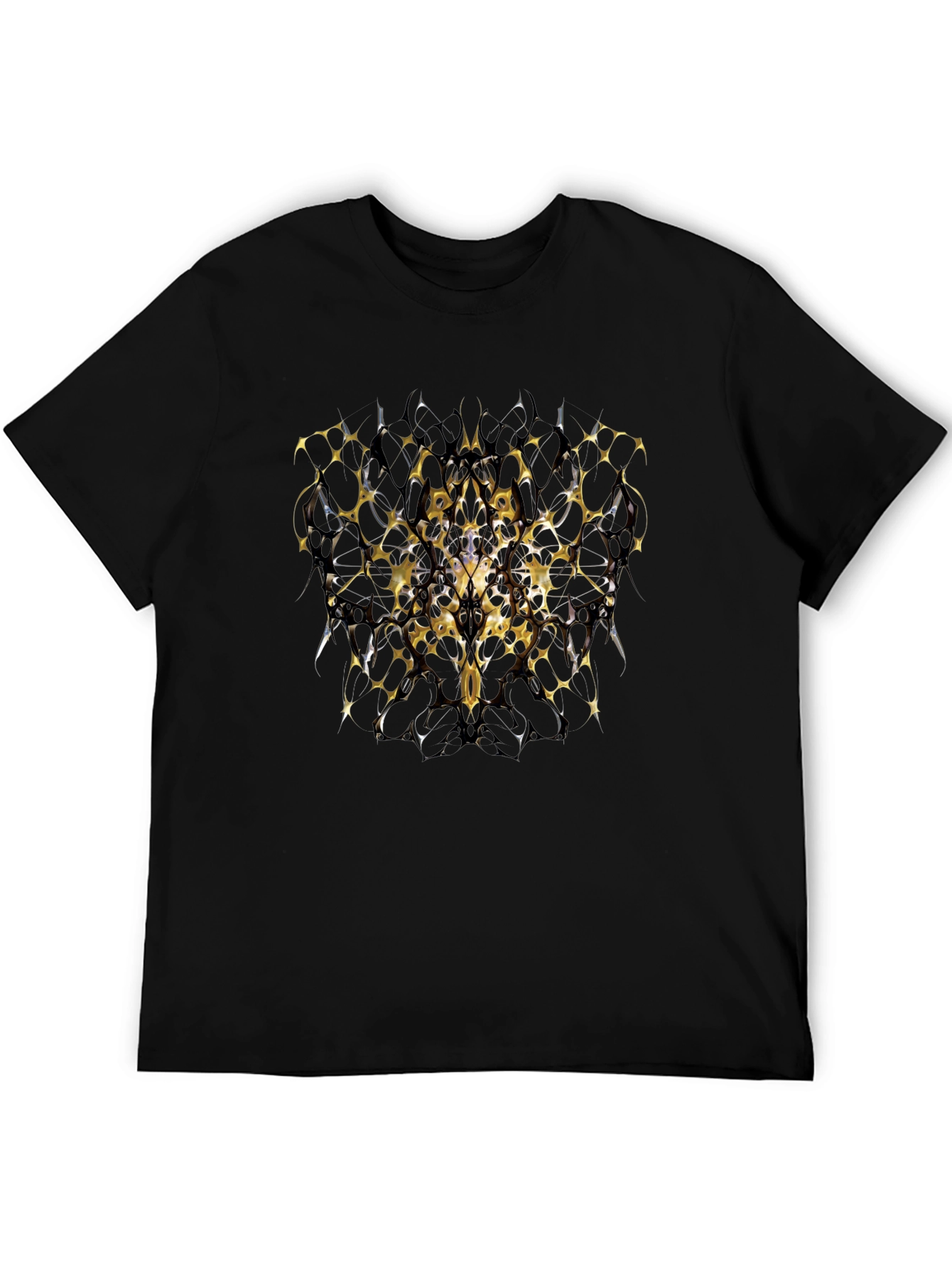 Abstract Geometric Tee - Black & Gold Design