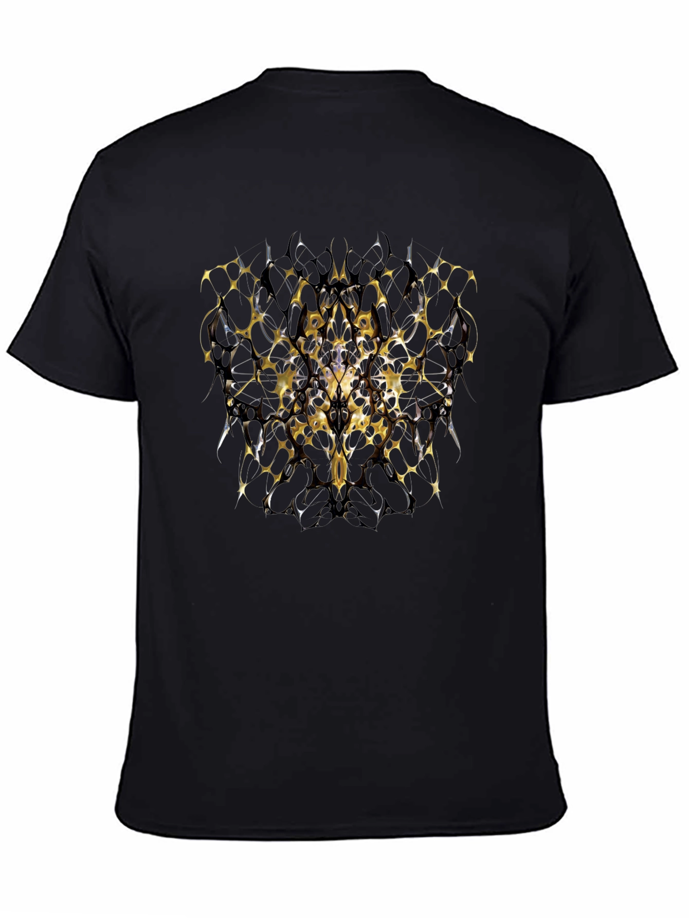 Abstract Geometric Tee - Black & Gold Design