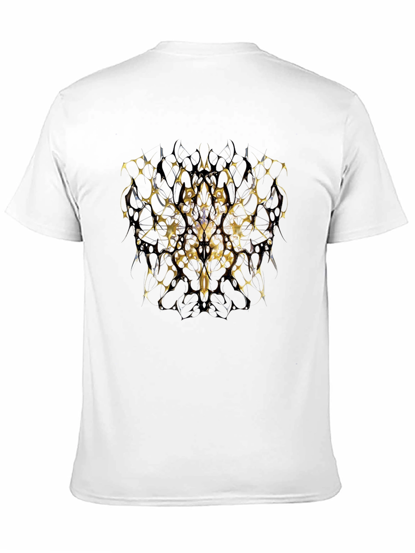 Abstract Geometric Tee - Black & Gold Design