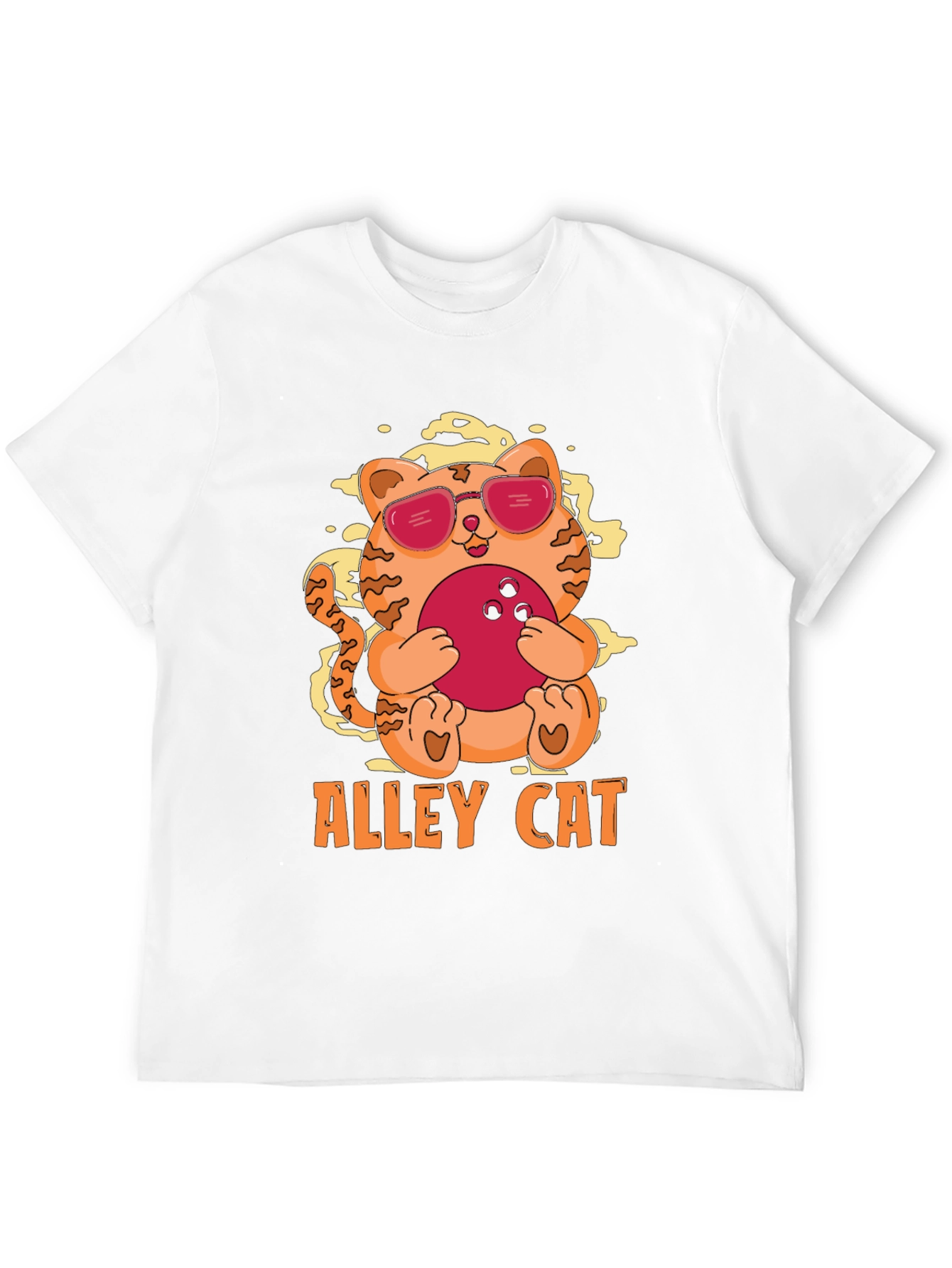 Alley Cat Bowling T-Shirt - Cool Kitten Design