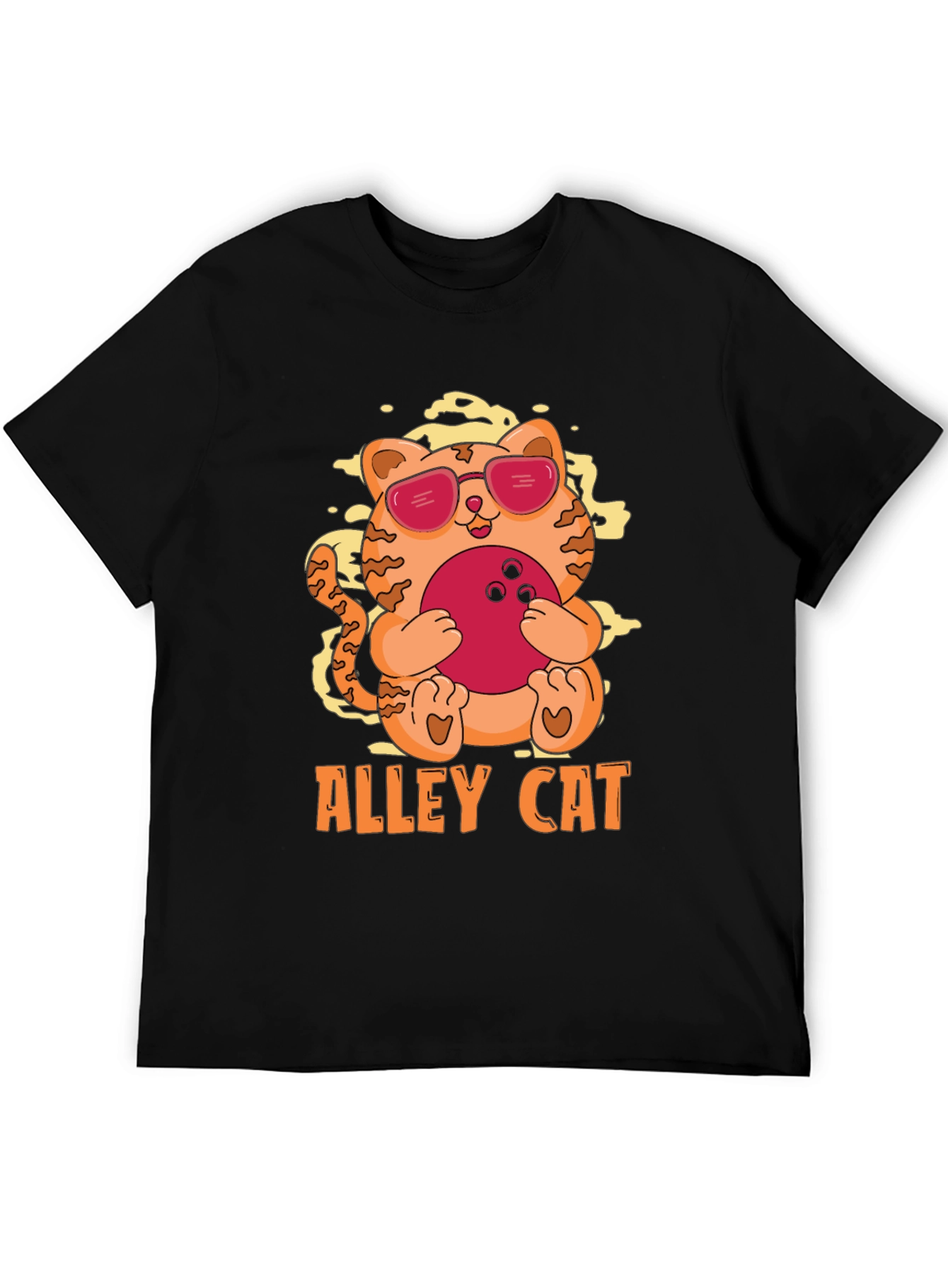 Alley Cat Bowling T-Shirt - Cool Kitten Design