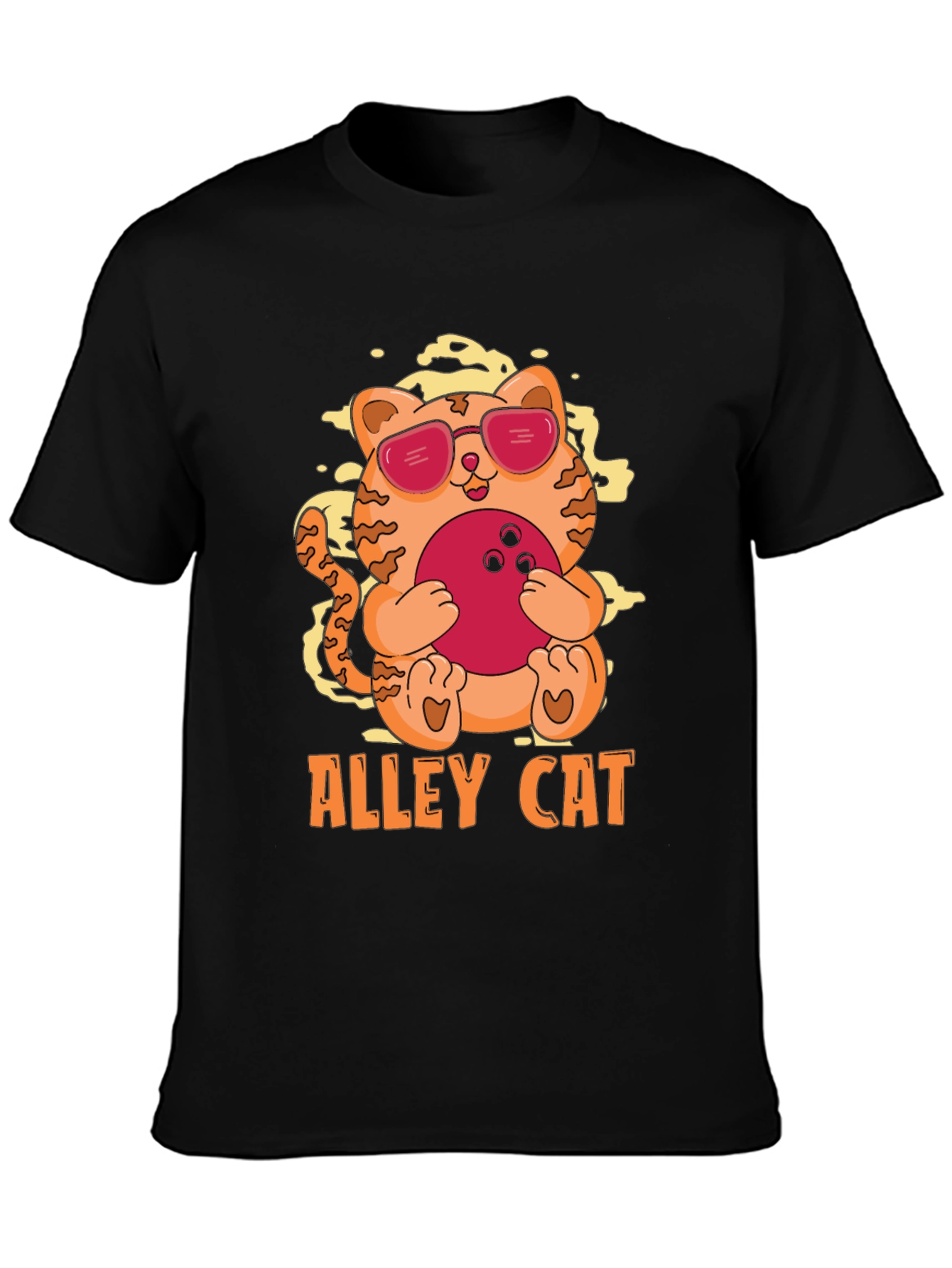 Alley Cat Bowling T-Shirt - Cool Kitten Design