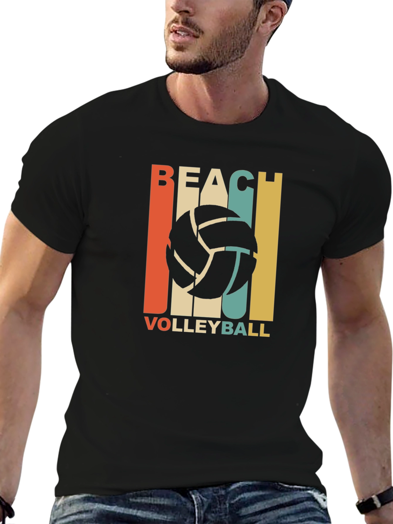 Beach Volleyball Graphic T-Shirt - Retro Style