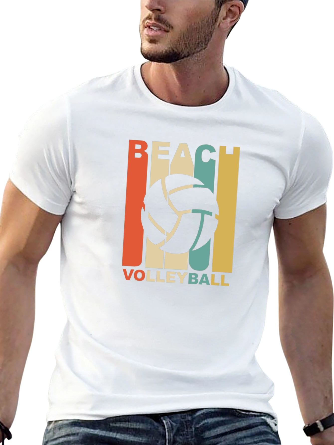 Beach Volleyball Graphic T-Shirt - Retro Style
