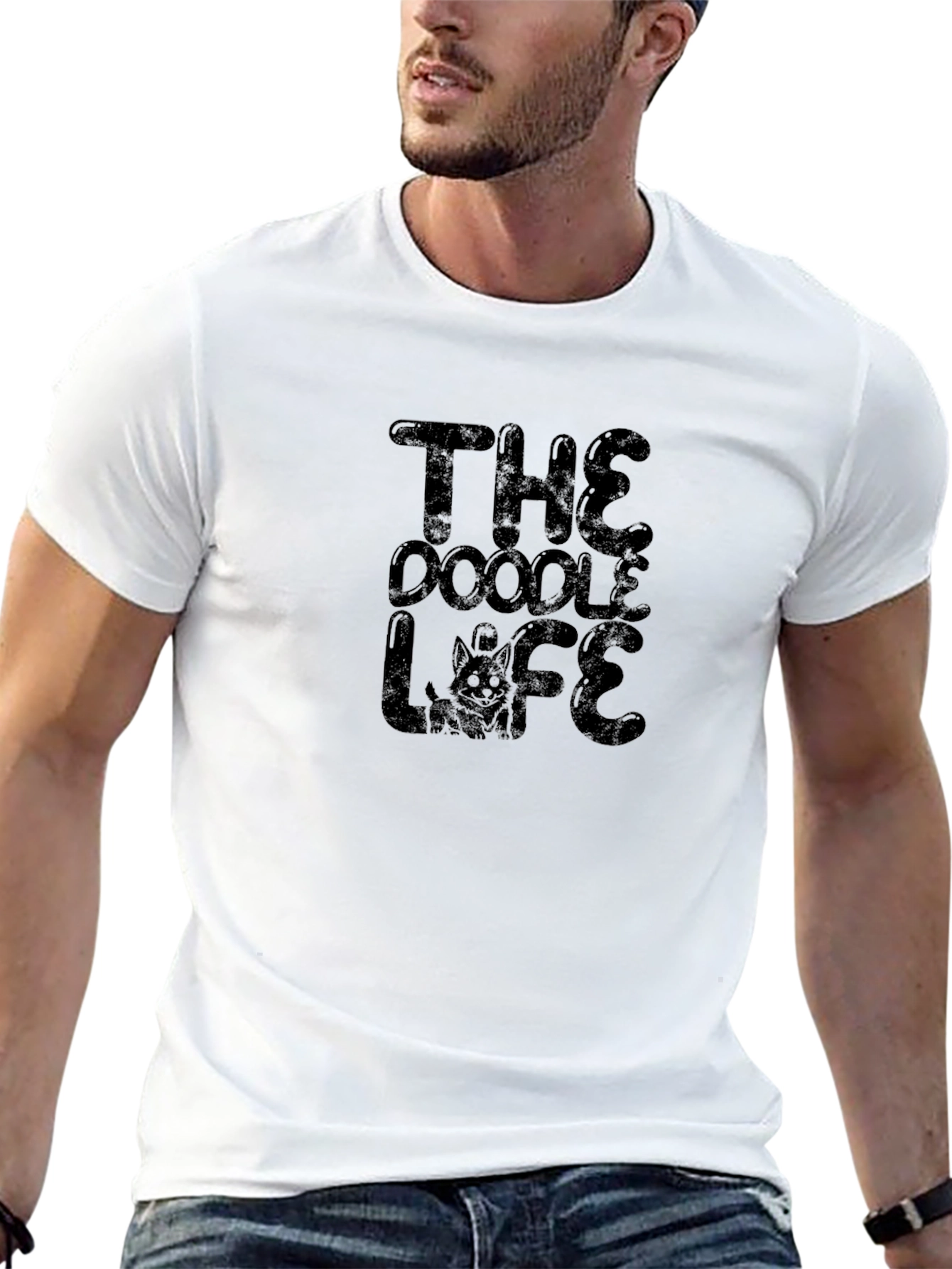 The Doodle Life T-Shirt - Black Crew Neck Tee