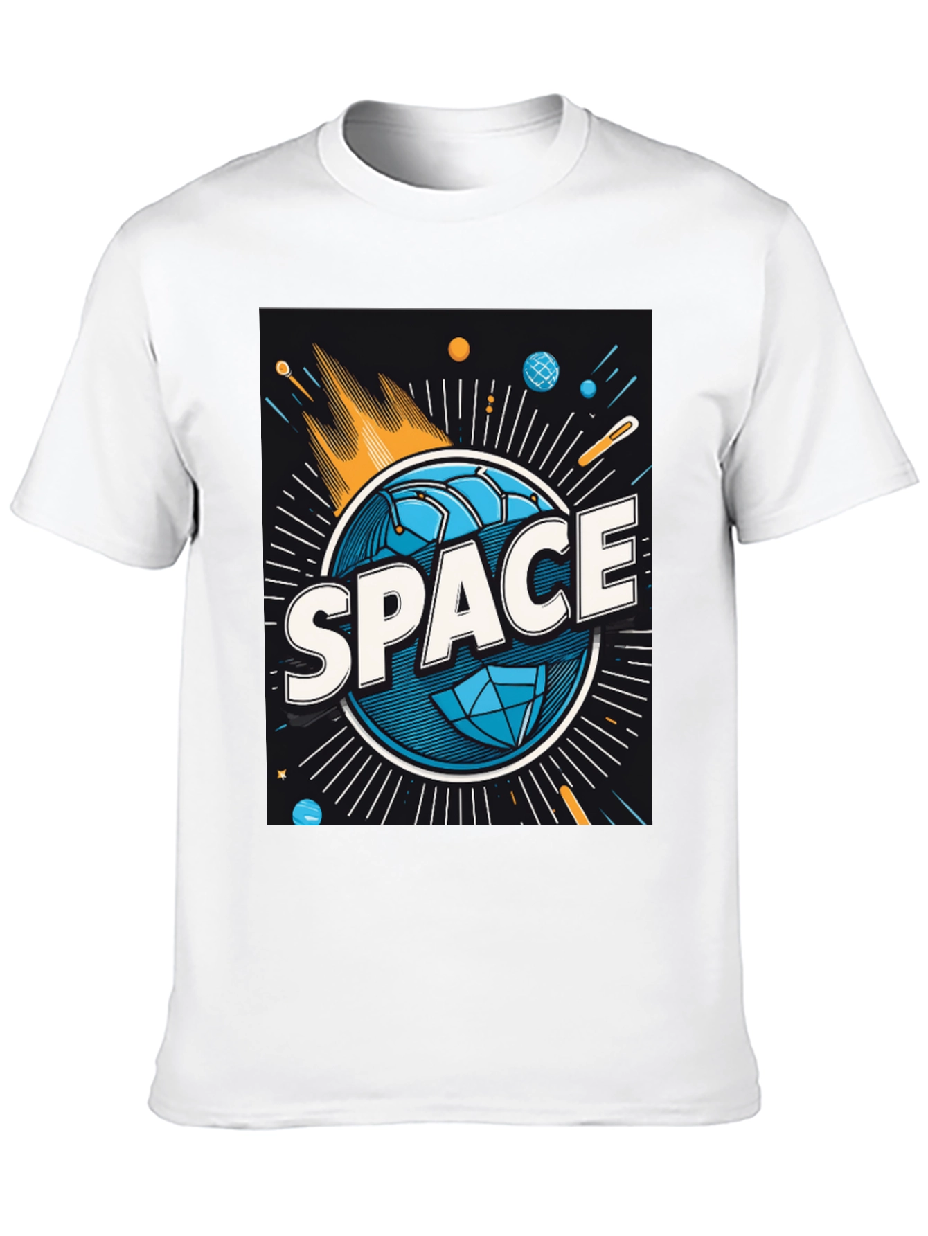 Space Graphic Tee - Mens Black Cotton T-Shirt