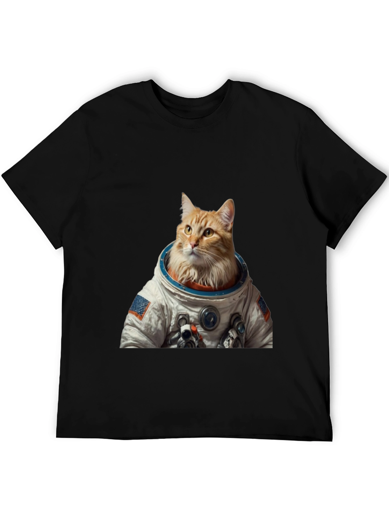 Astronaut Cat Graphic T-Shirt - Black