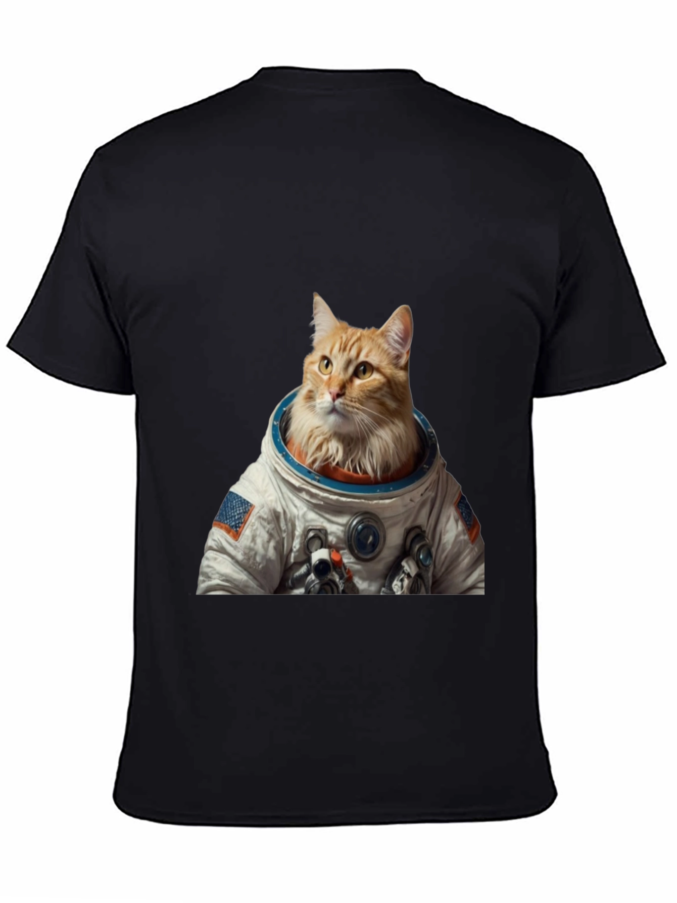 Astronaut Cat Graphic T-Shirt - Black