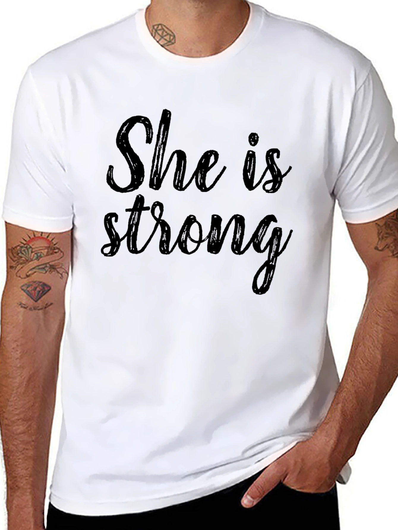 She Is Strong - Black T-Shirt