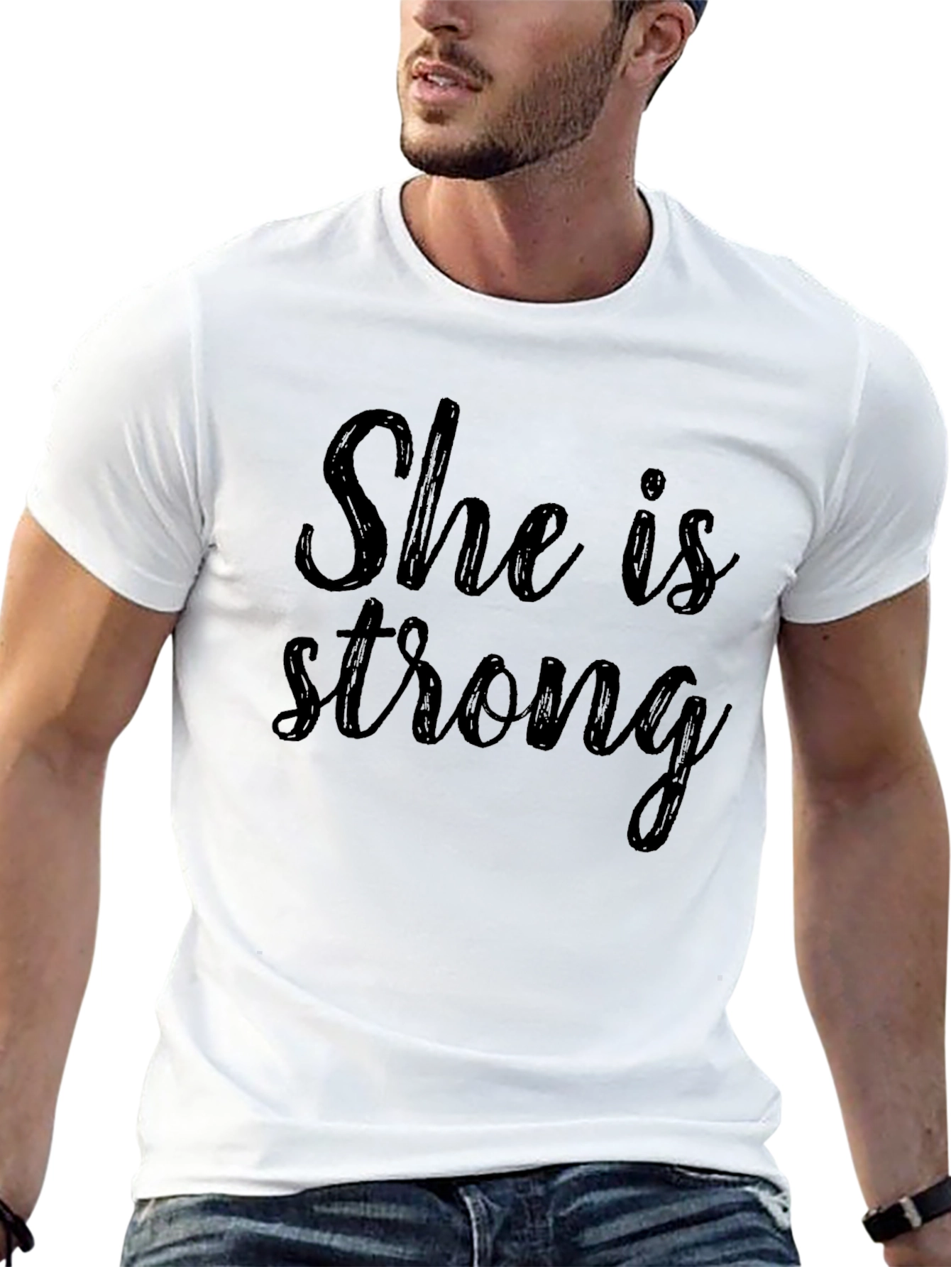 She Is Strong - Black T-Shirt