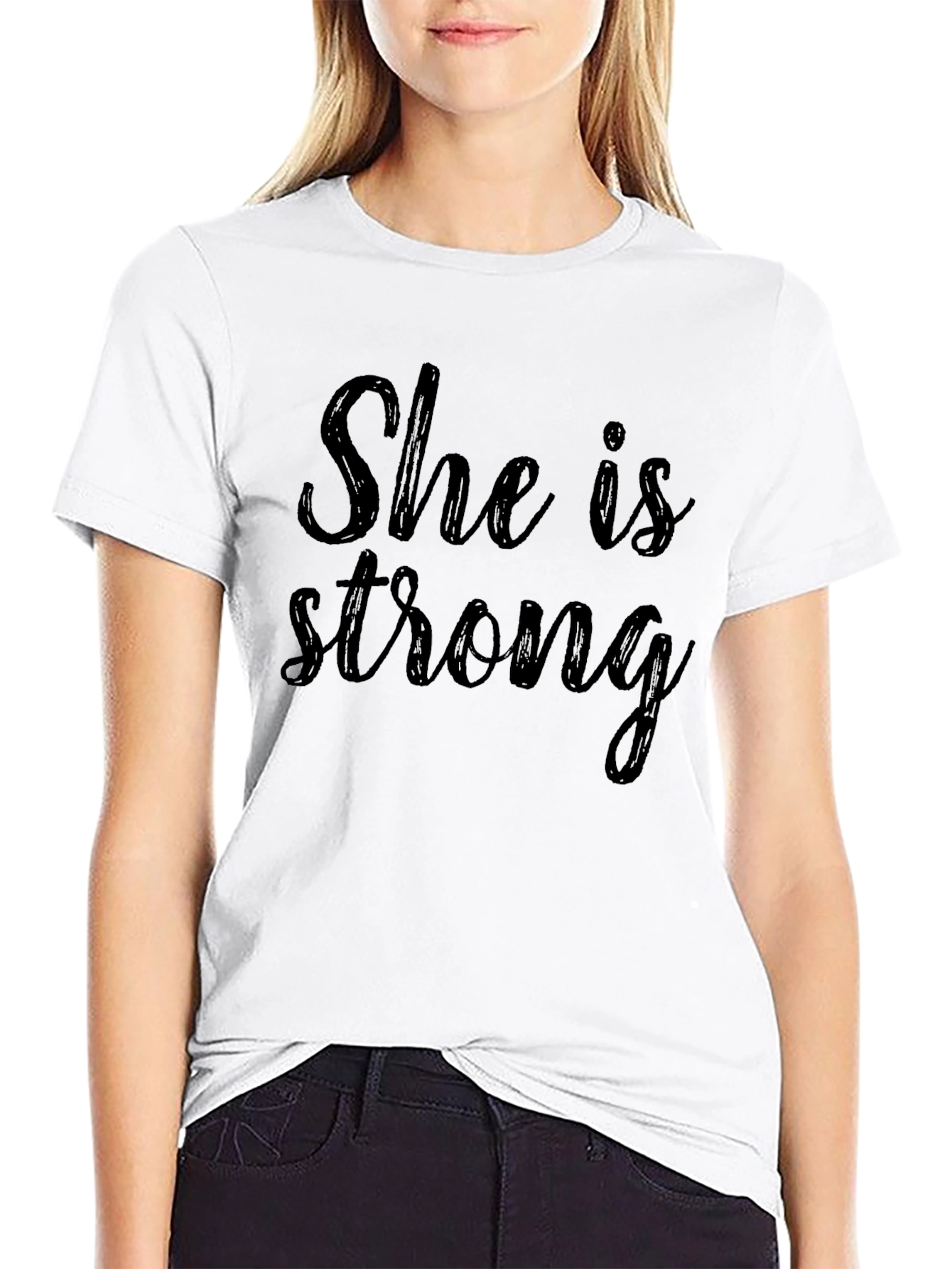 She Is Strong - Black T-Shirt