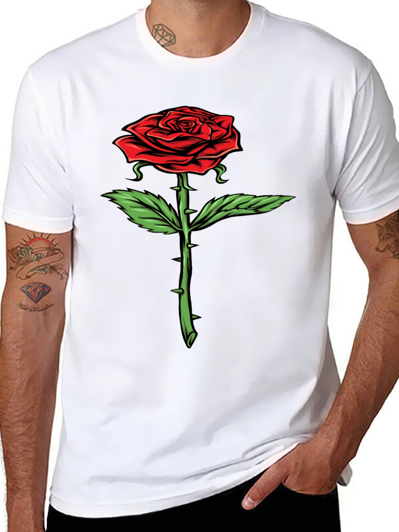 Rose Graphic T-Shirt - Bold Floral Design