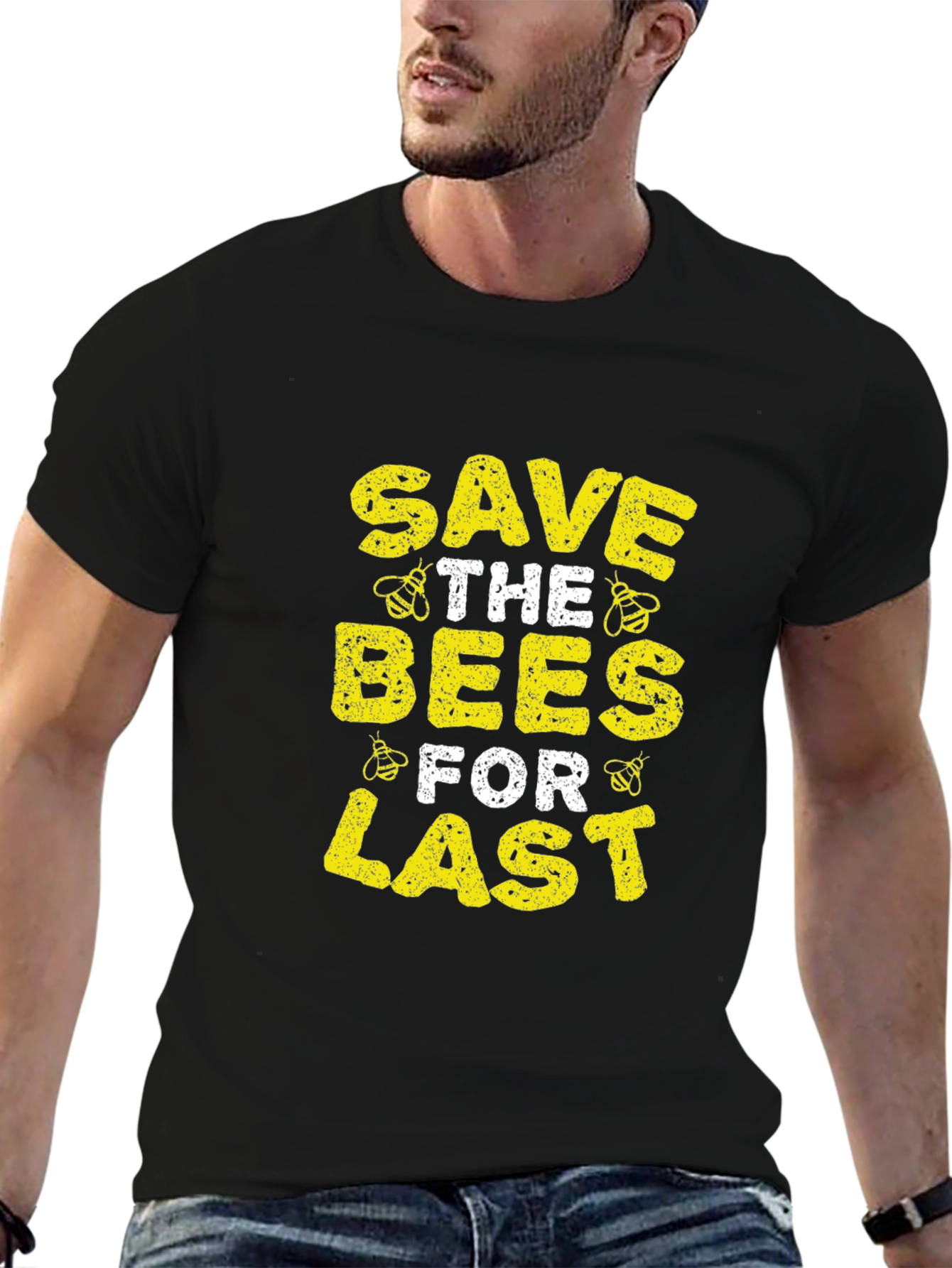 Save the Bees Graphic T-Shirt - Black Cotton Tee