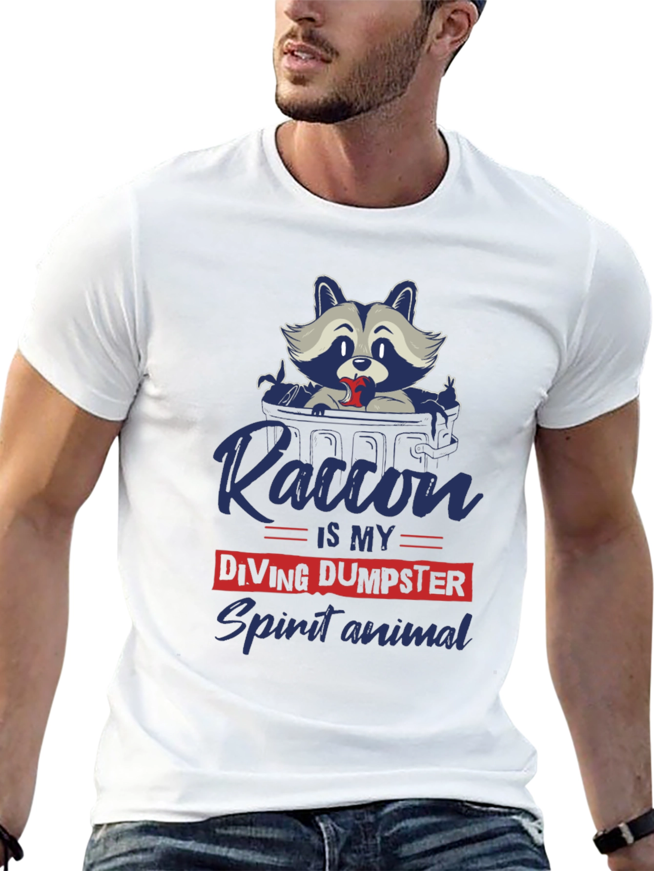 Funny Raccoon Dumpster Diving Spirit Animal T-Shirt