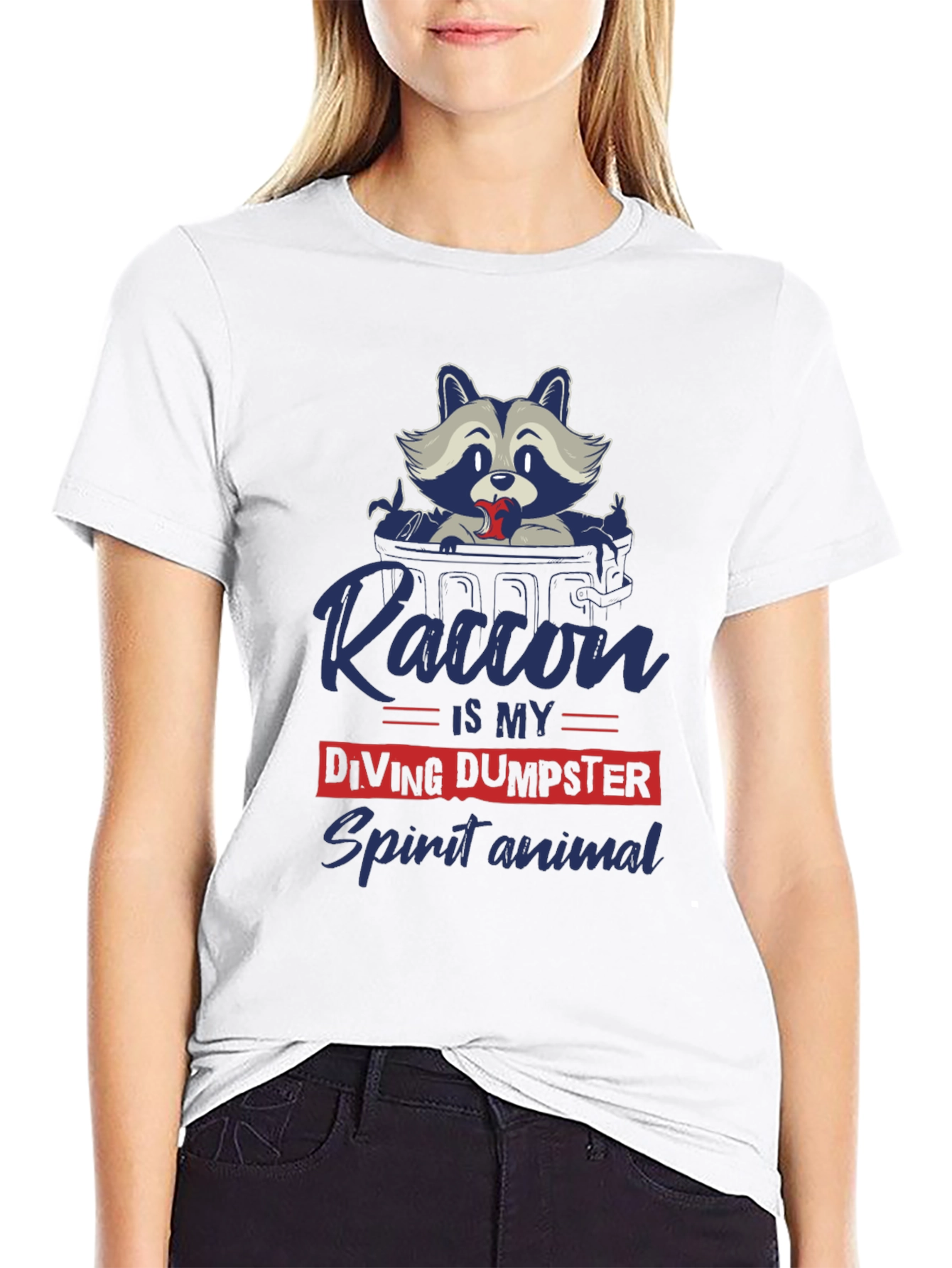 Funny Raccoon Dumpster Diving Spirit Animal T-Shirt