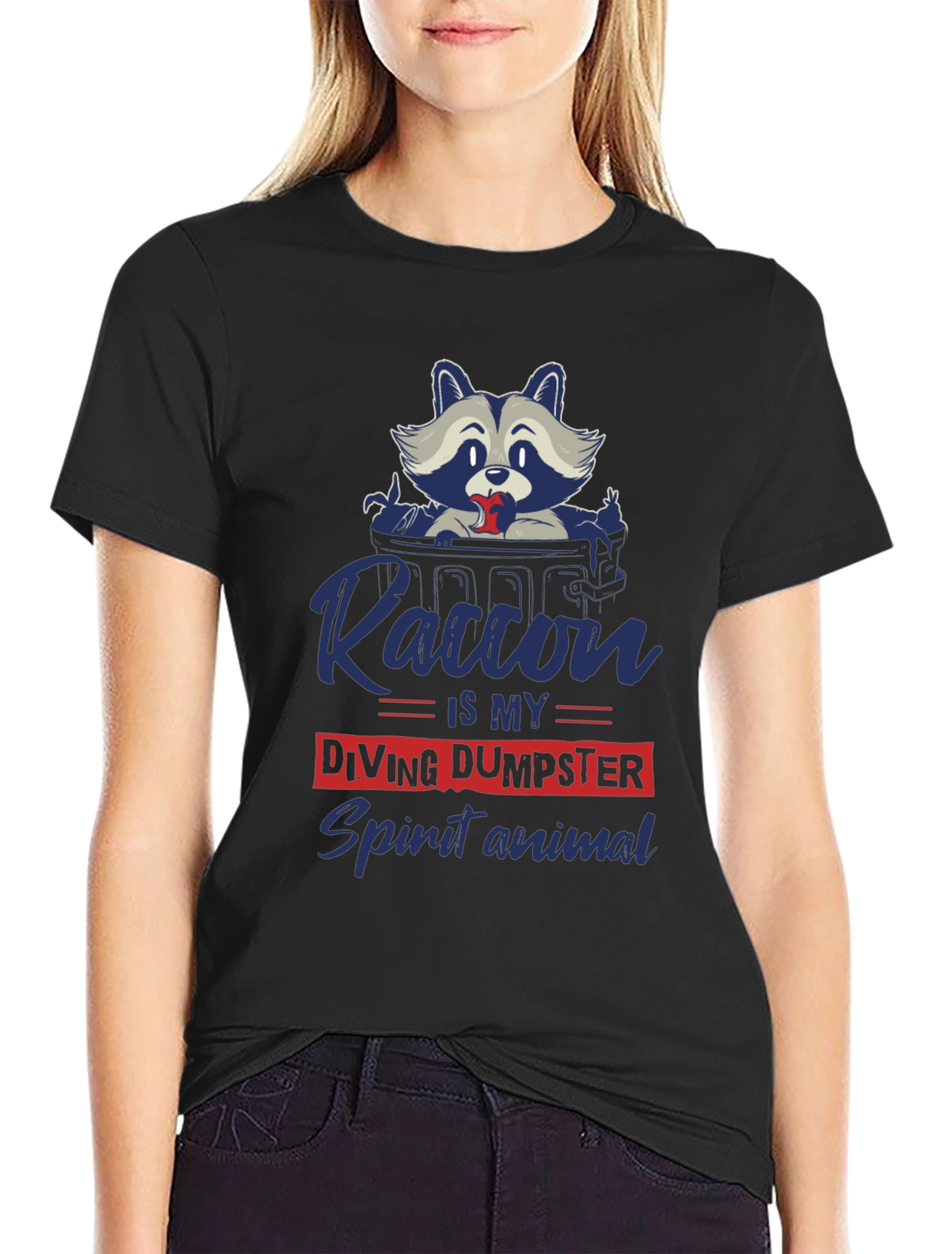 Funny Raccoon Dumpster Diving Spirit Animal T-Shirt