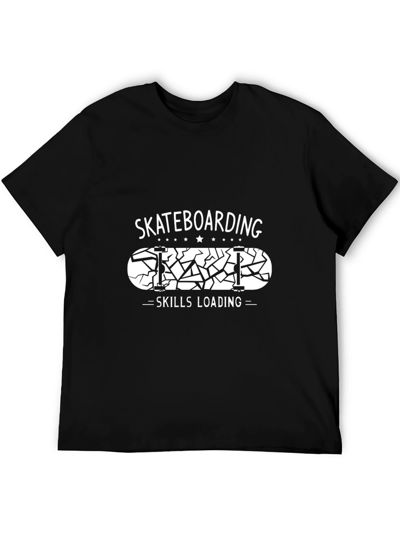 Skateboarding Skills Loading Black Graphic Tee