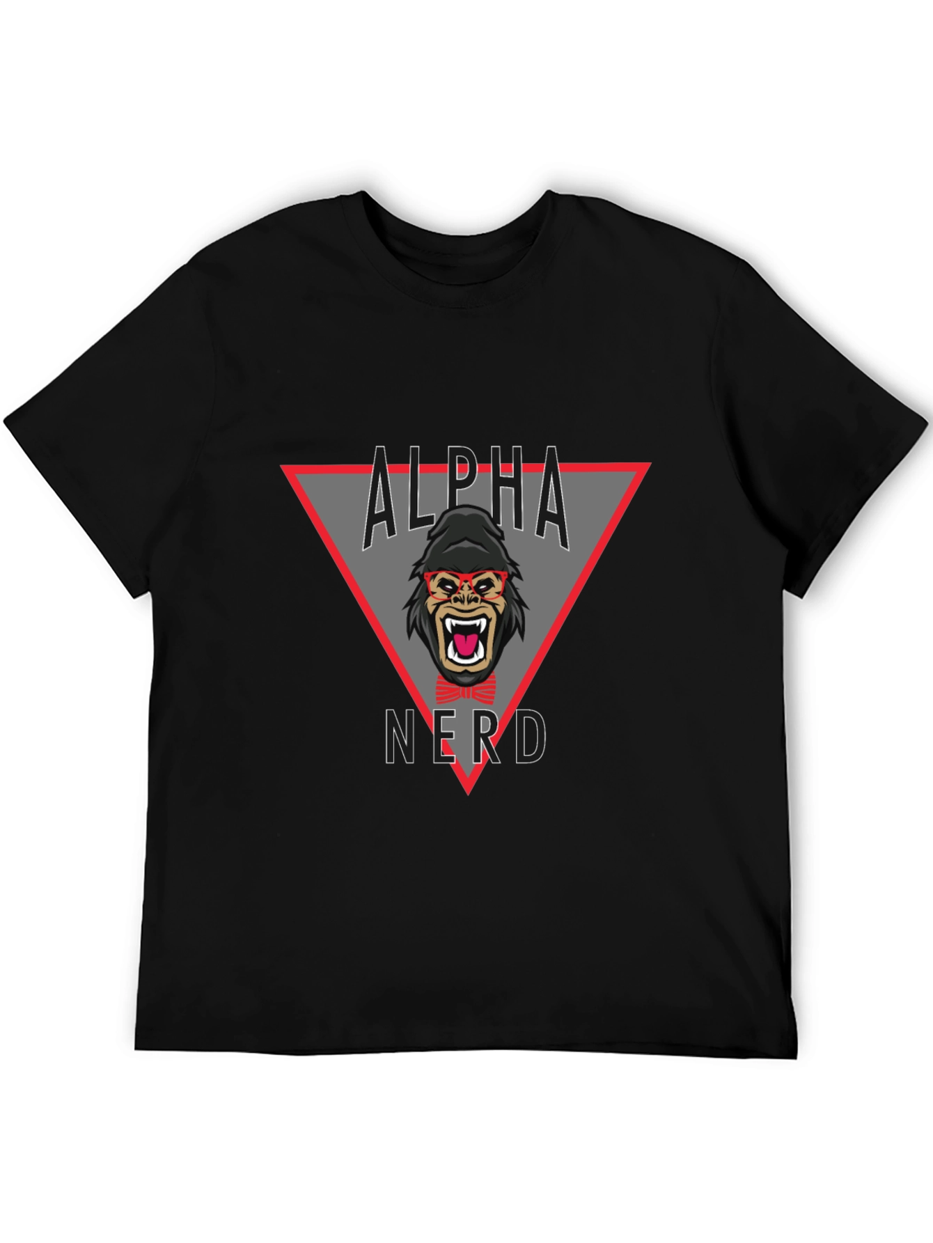 Alpha Nerd Graphic Tee - Black Cotton T-Shirt
