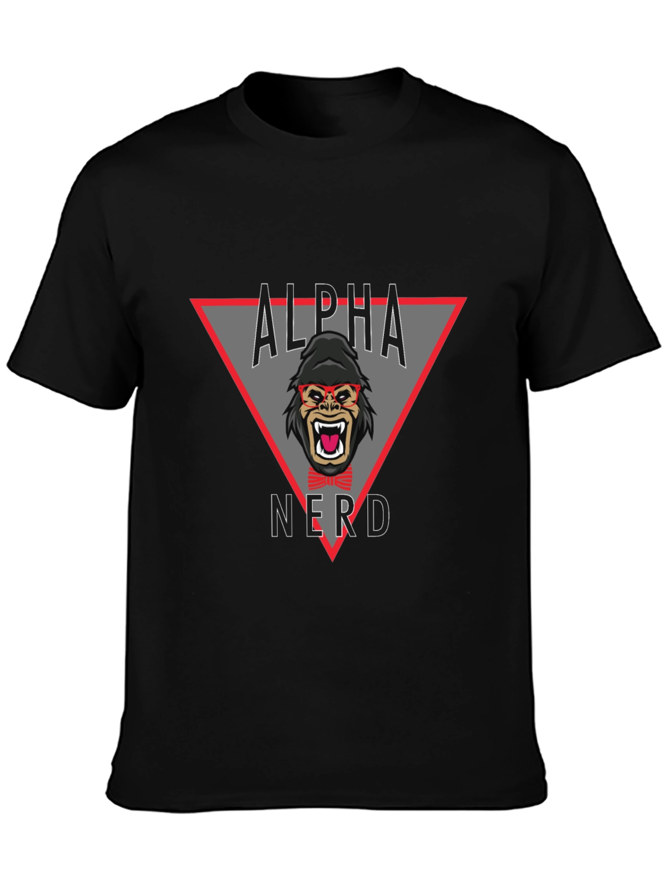 Alpha Nerd Graphic Tee - Black Cotton T-Shirt