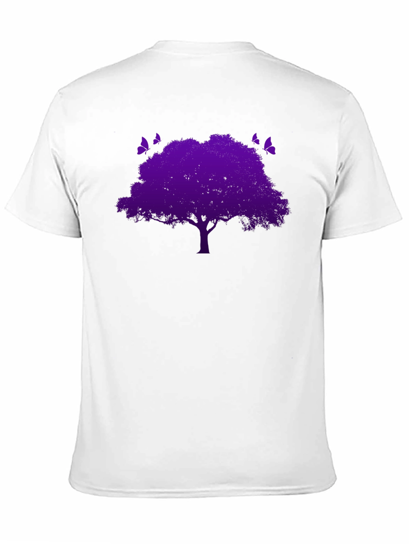 Purple Tree Graphic Tee - Nature Inspired Black T-Shirt