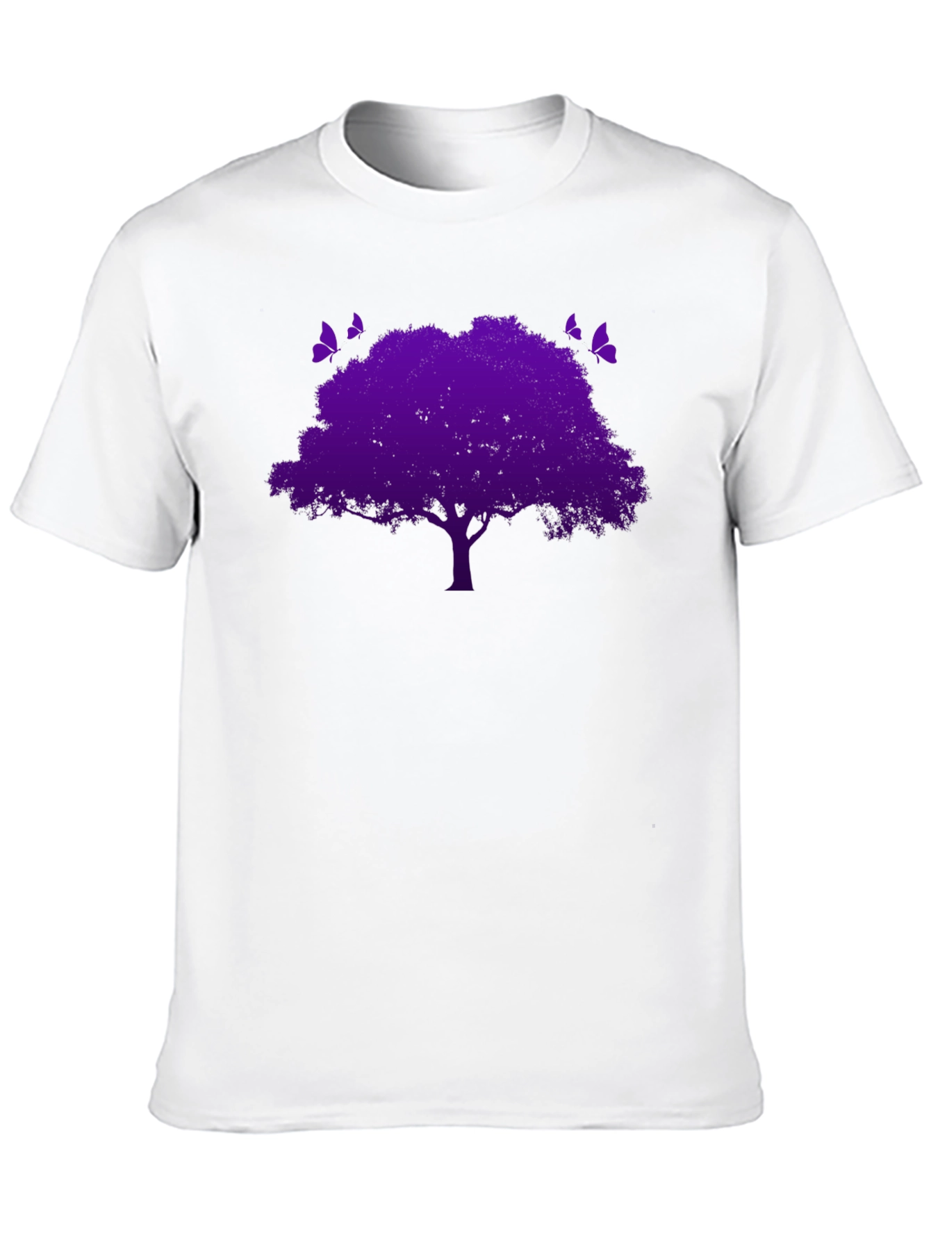 Purple Tree Graphic Tee - Nature Inspired Black T-Shirt